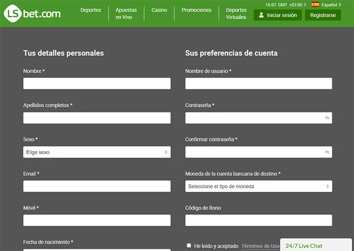 LSBet Registro